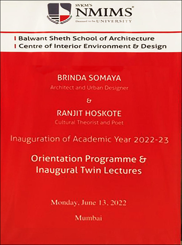 SVKM's NMIMS Balwant Sheth School of Architecture | Brinda Somaya